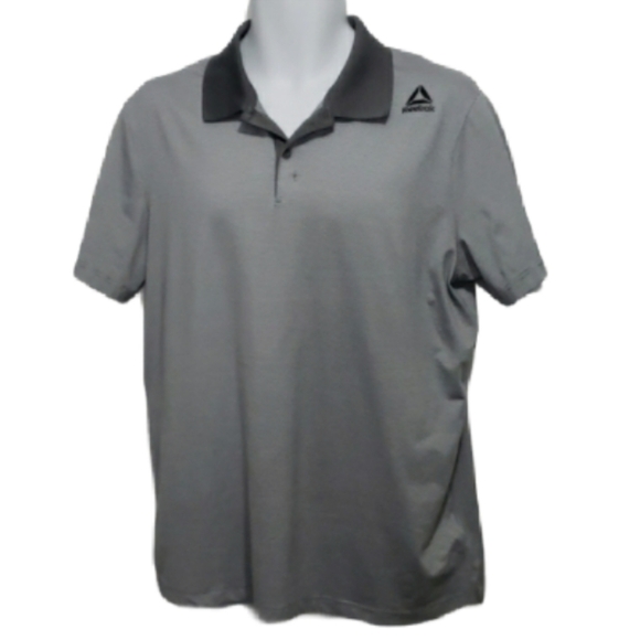 𝅺Reebok Golf Performance Striped Crossfit Polo Gym Workout Shirt- Men's - Picture 1 of 9